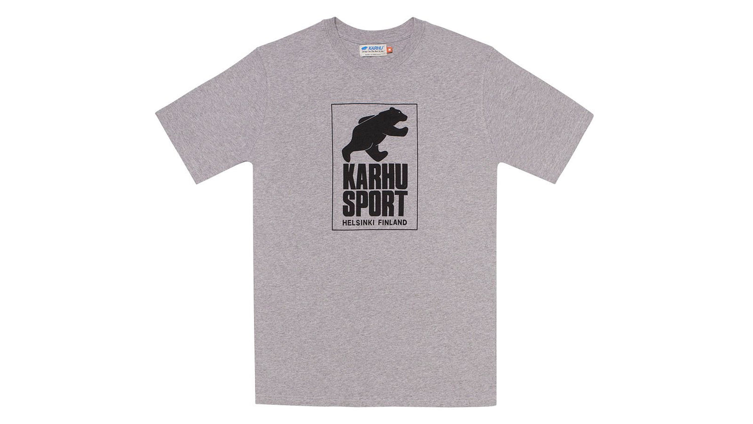 Karhu helsinki sports t-shirt heather grey black front
