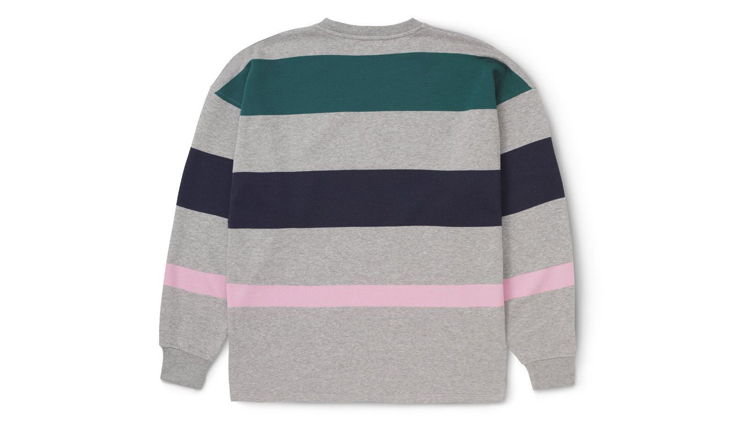 Uni striped sweatshirt - heather grey / roseate spoonbill